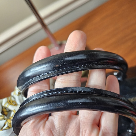 Cromia Black Patent Leather Boston Bag Made in Italy - Picture 3 of 10